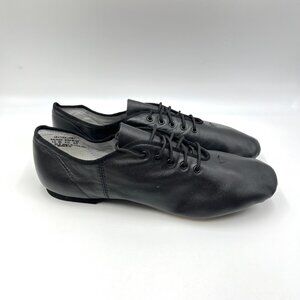 Capezio Adult Size 13 EJ1 E-Series Jazz Oxford Black Leather Slip On Dance Shoes